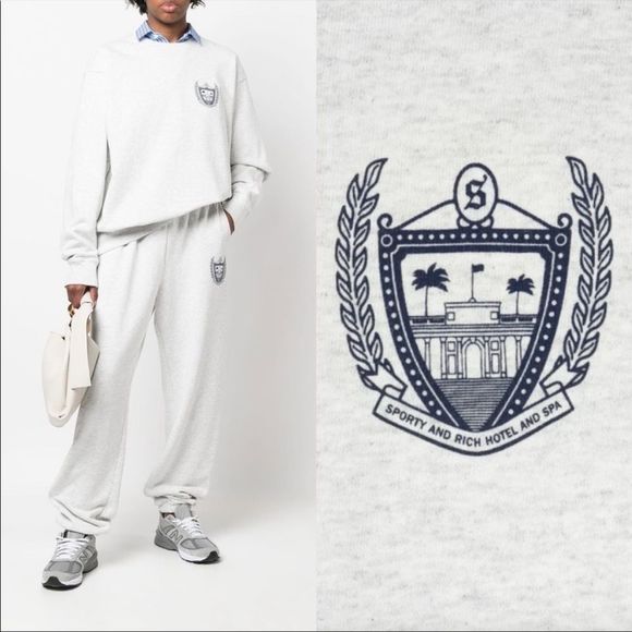 SPORTY & RICH Pants - NWOT SPORTY & RICH BEVERLY HILLS SWEATPANT HEATHER GRAY Size S